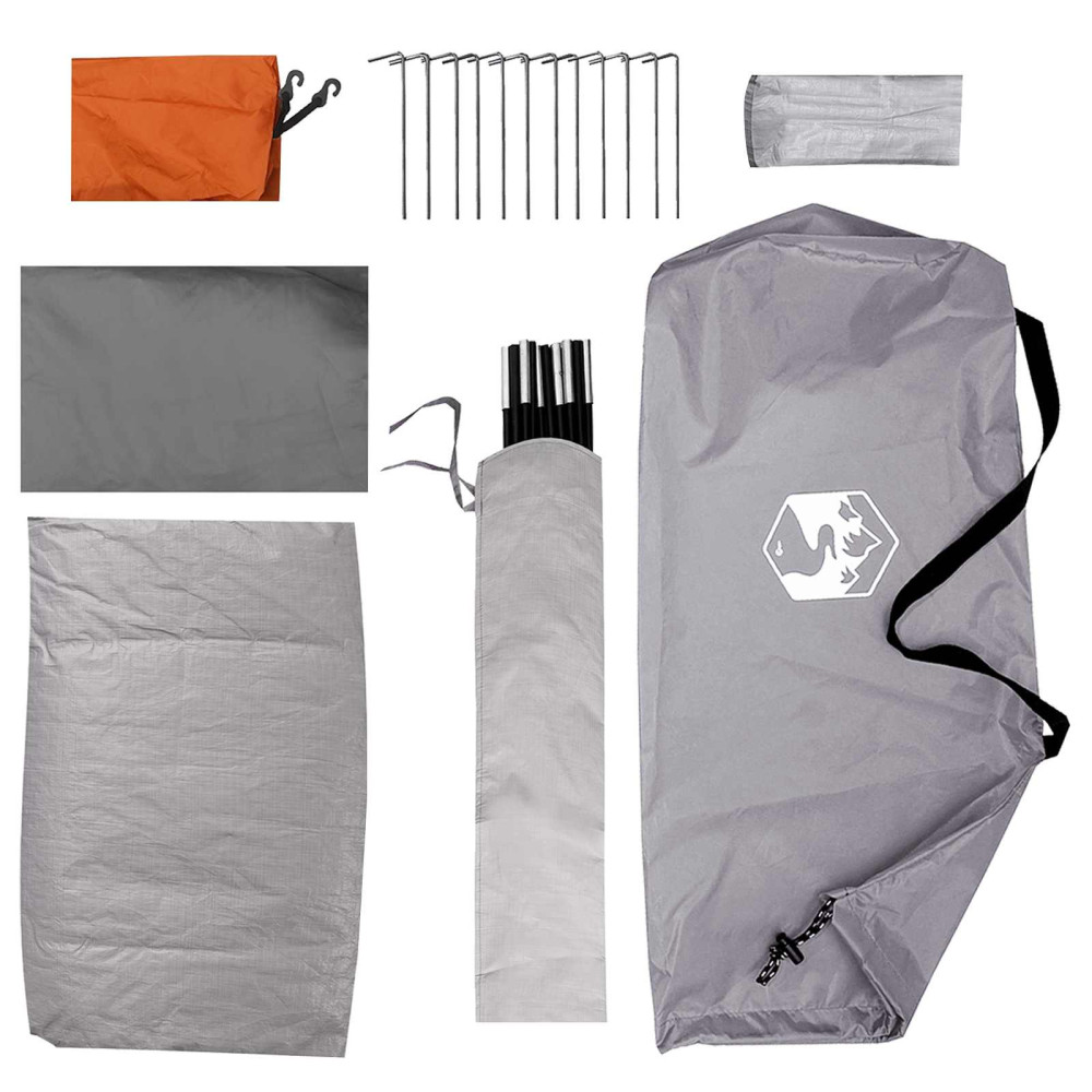 Produktbild för Campingtält Grå och orange 4 personer Polyester och Stål