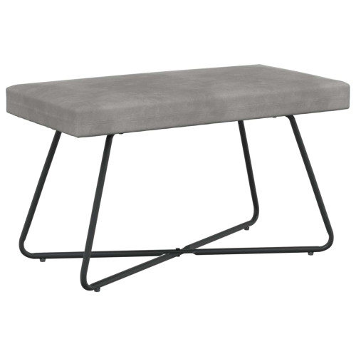 vidaXL bänk Ljusgrå 80 x 40 x 45 cm Sammet