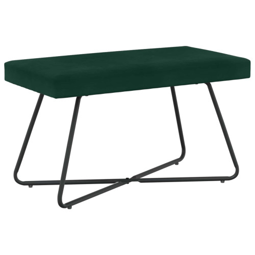 vidaXL bänk Mörkgrön 80 x 40 x 45 cm Sammet