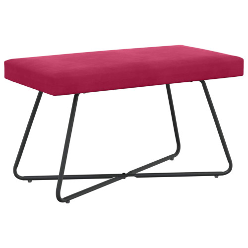 vidaXL bänk Vinröd 80 x 40 x 45 cm Sammet