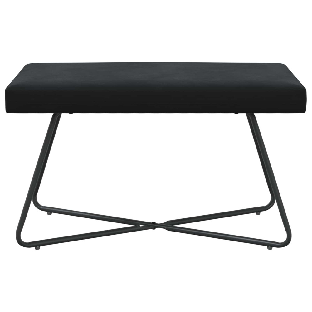 Produktbild för bänk Svart 80 x 40 x 45 cm Sammet