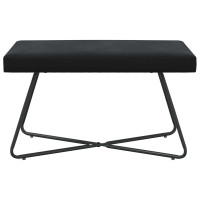 Produktbild för bänk Svart 80 x 40 x 45 cm Sammet
