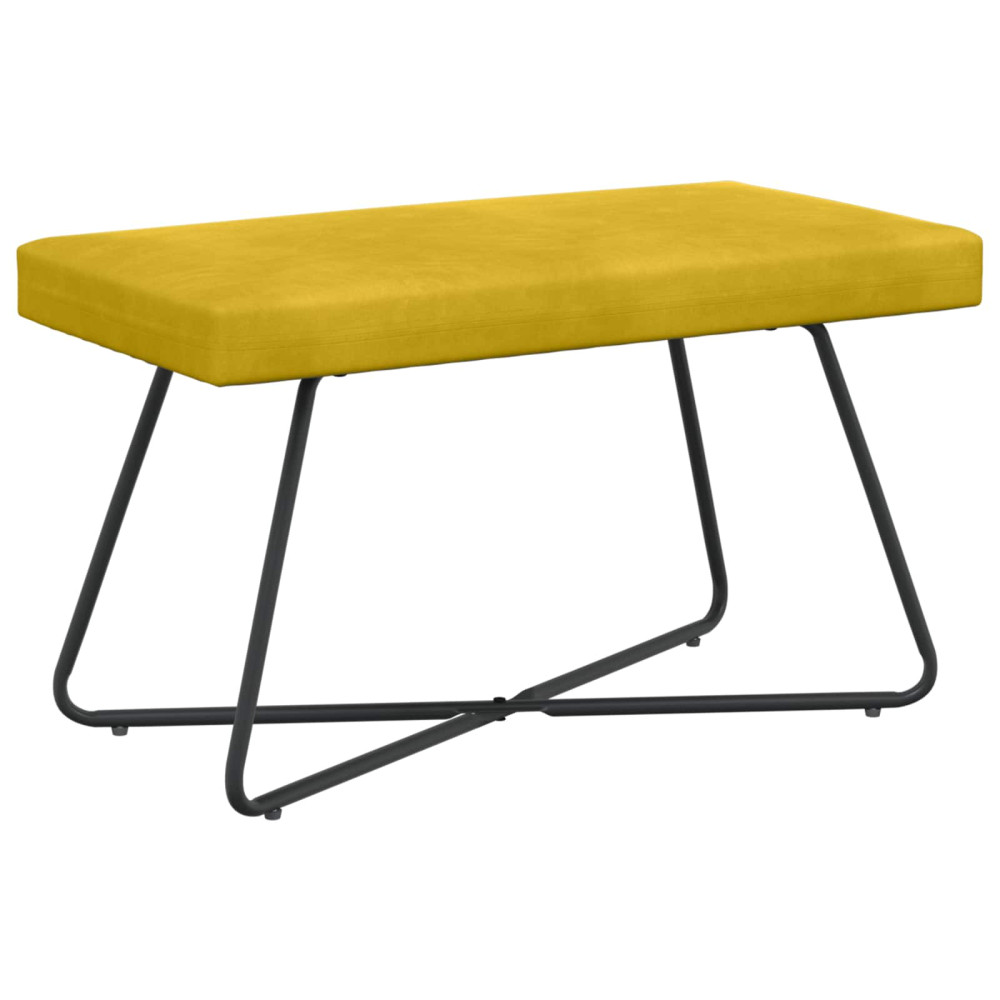 Produktbild för bänk Gul 80 x 40 x 45 cm Sammet
