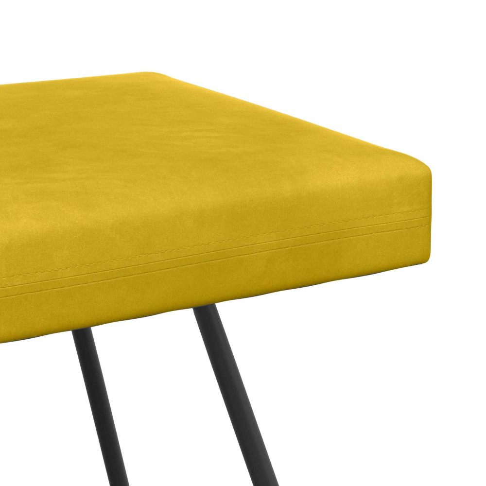 Produktbild för bänk Gul 80 x 40 x 45 cm Sammet