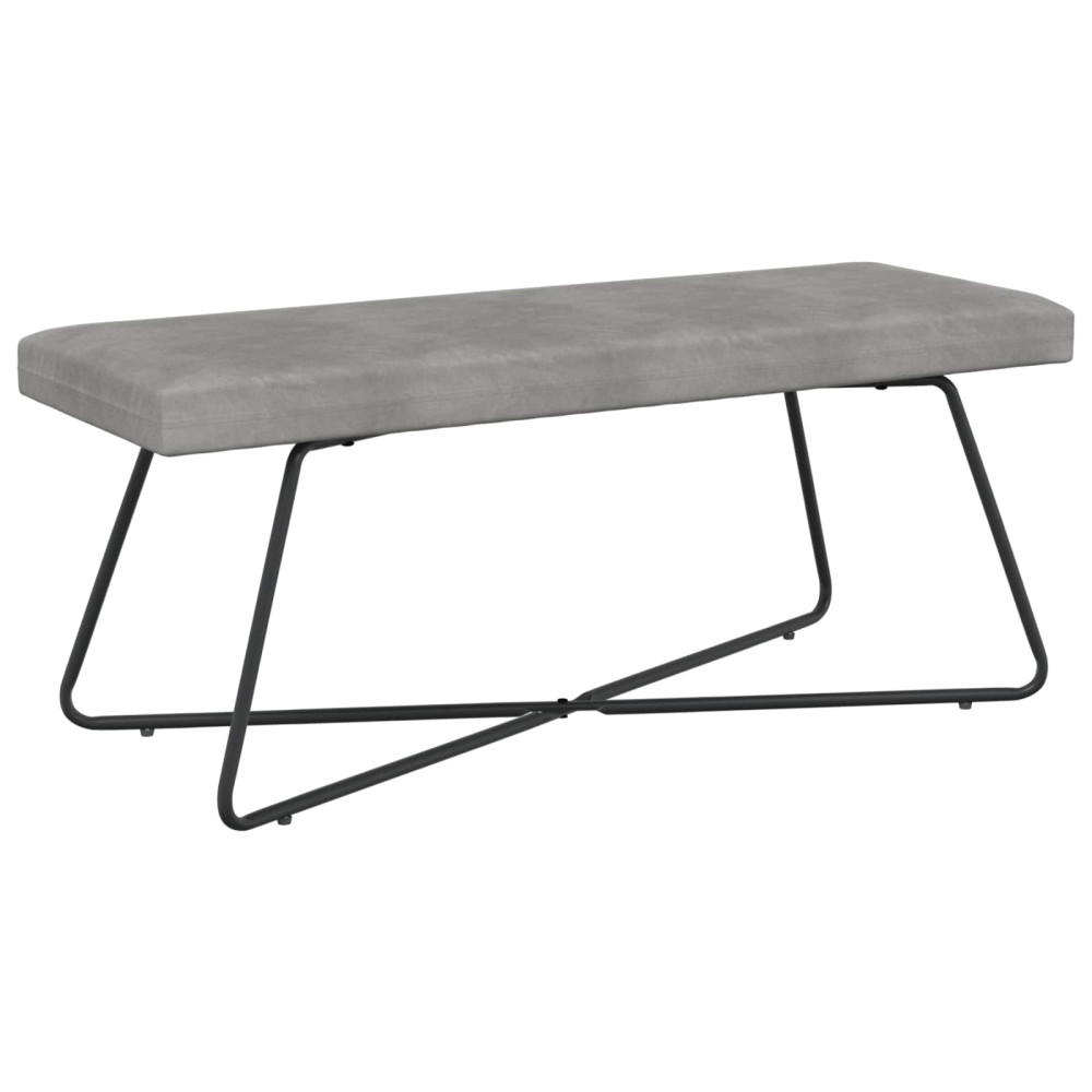 Produktbild för bänk Ljusgrå 110 x 40 x 45 cm Sammet