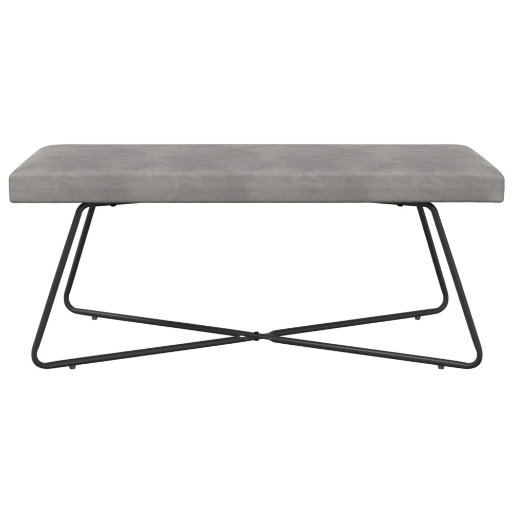 Produktbild för bänk Ljusgrå 110 x 40 x 45 cm Sammet