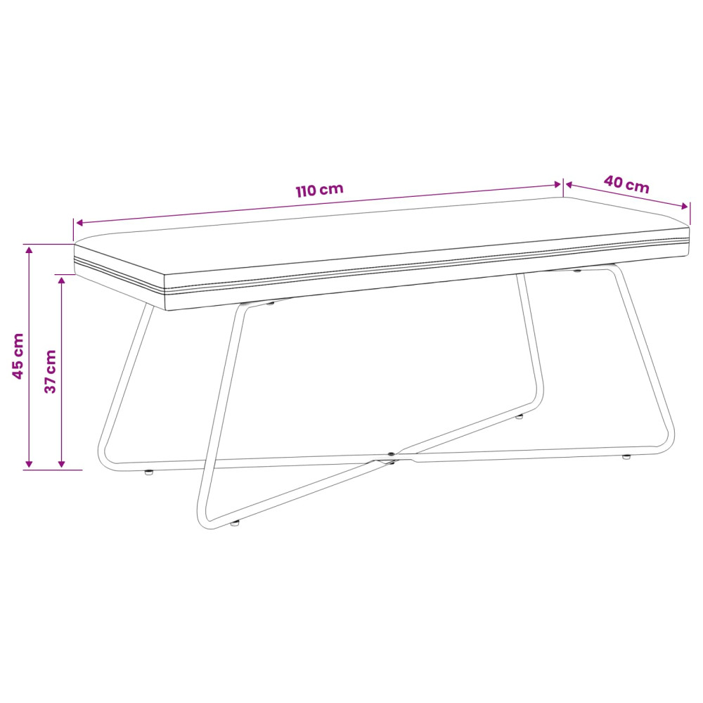 Produktbild för bänk Ljusgrå 110 x 40 x 45 cm Sammet