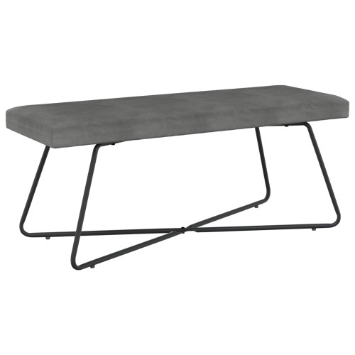 vidaXL bänk Mörkgrå 110 x 40 x 45 cm Sammet