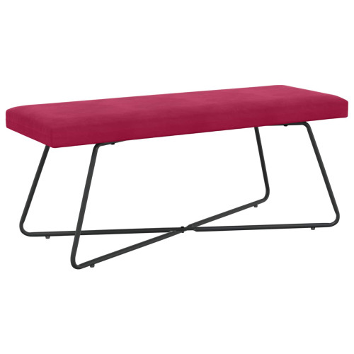 vidaXL bänk Vinröd 110 x 40 x 45 cm Sammet