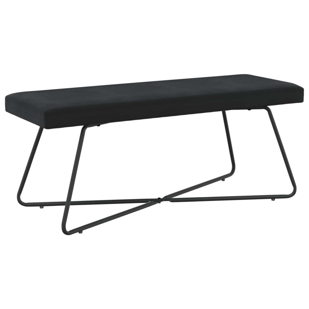 Produktbild för bänk Svart 110 x 40 x 45 cm Sammet