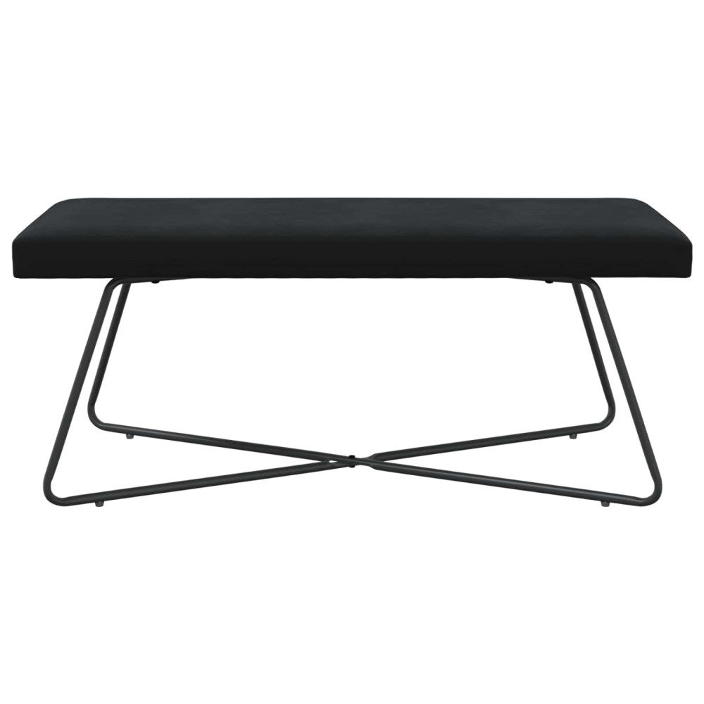Produktbild för bänk Svart 110 x 40 x 45 cm Sammet