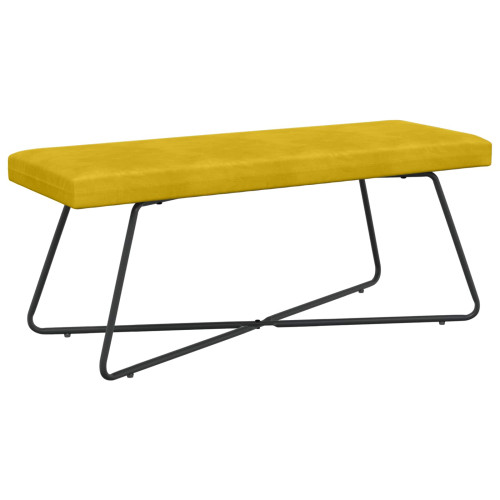 vidaXL bänk Gul 110 x 40 x 45 cm Sammet