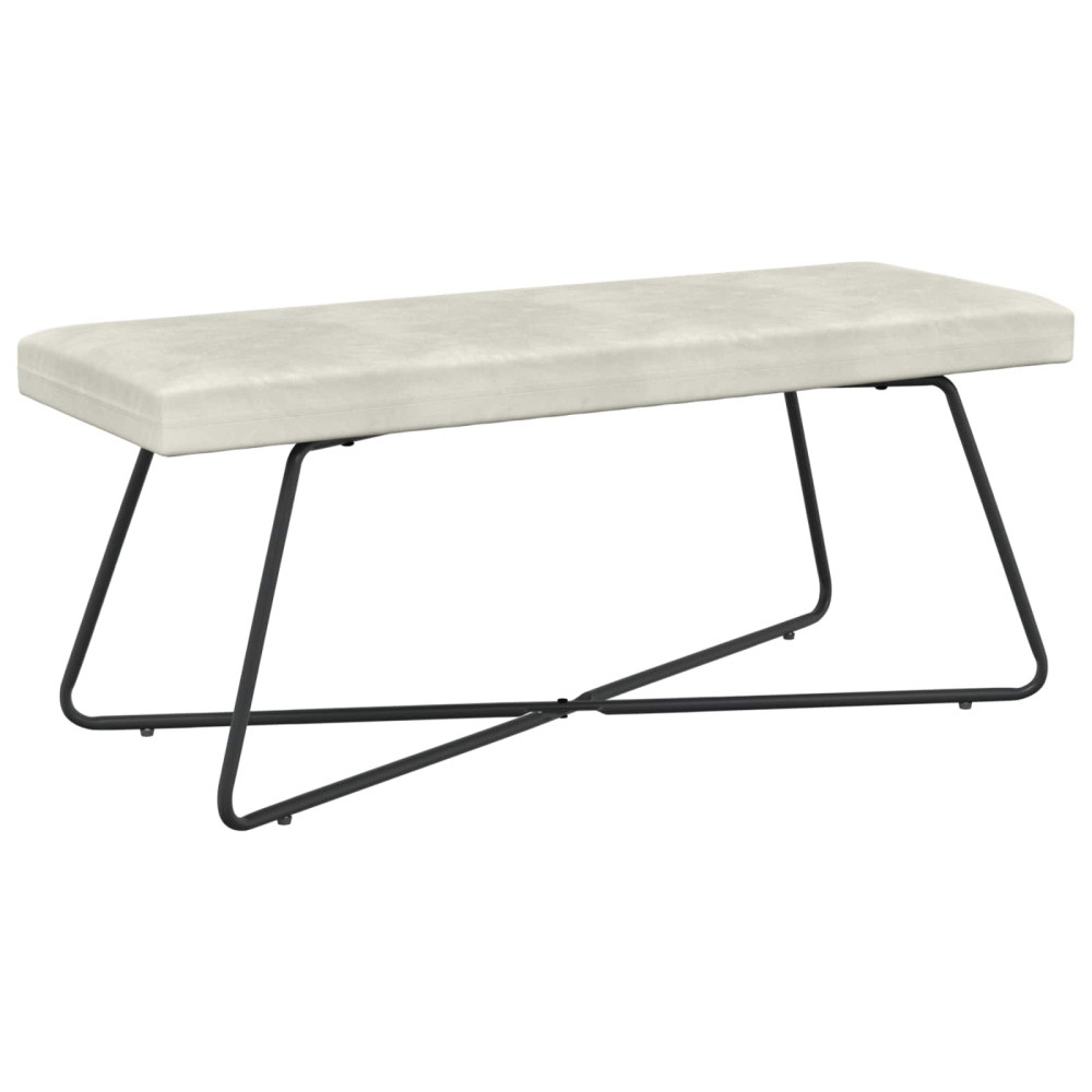 Produktbild för bänk Gräddvit 110 x 40 x 45 cm Sammet