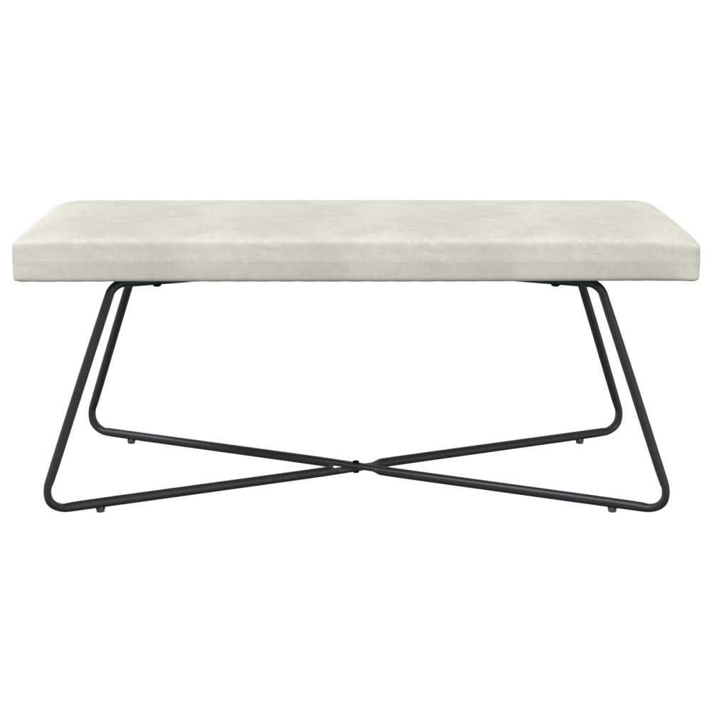 Produktbild för bänk Gräddvit 110 x 40 x 45 cm Sammet