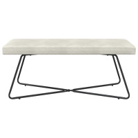 Produktbild för bänk Gräddvit 110 x 40 x 45 cm Sammet