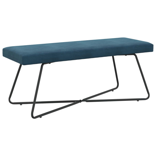 vidaXL bänk Blå 110 x 40 x 45 cm Sammet