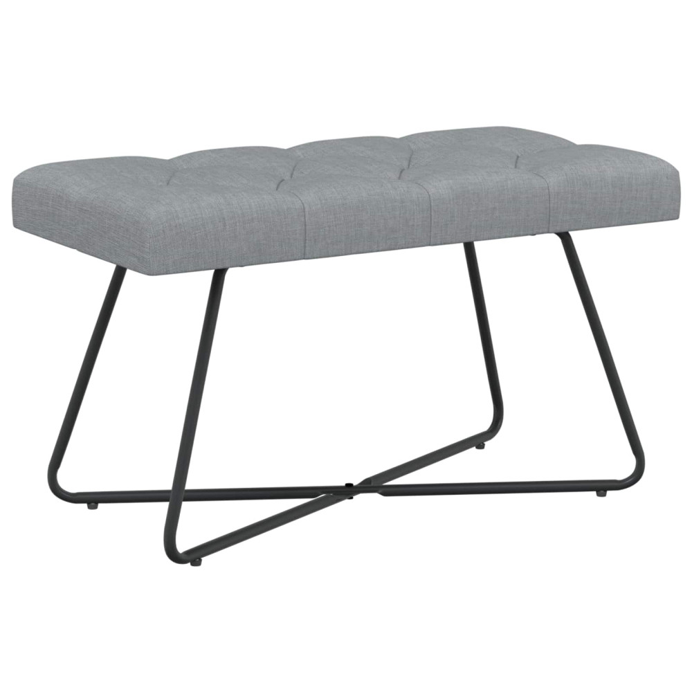 Produktbild för Bänk med knappar Ljusgrå 80 x 40 x 46 cm Tyg