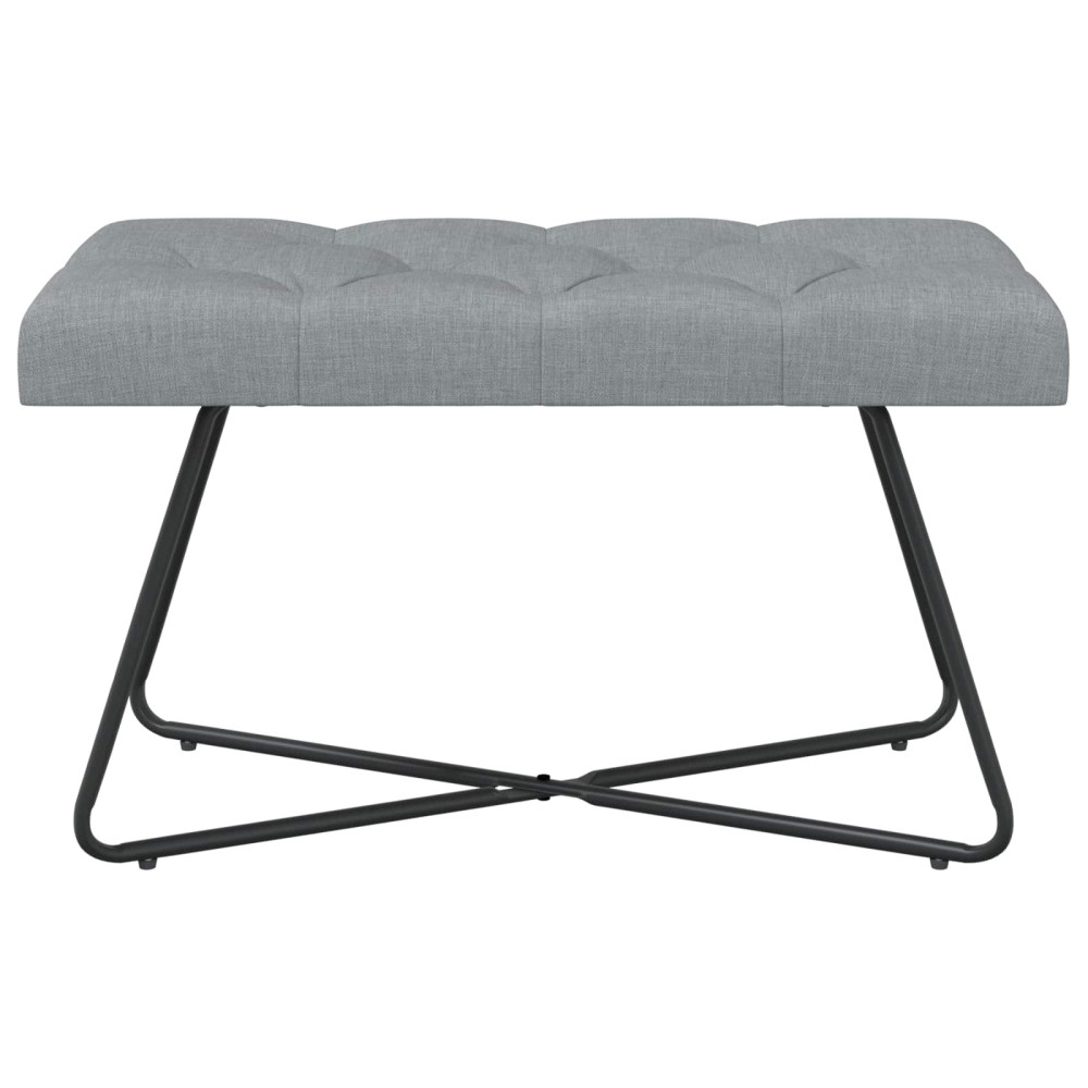 Produktbild för Bänk med knappar Ljusgrå 80 x 40 x 46 cm Tyg