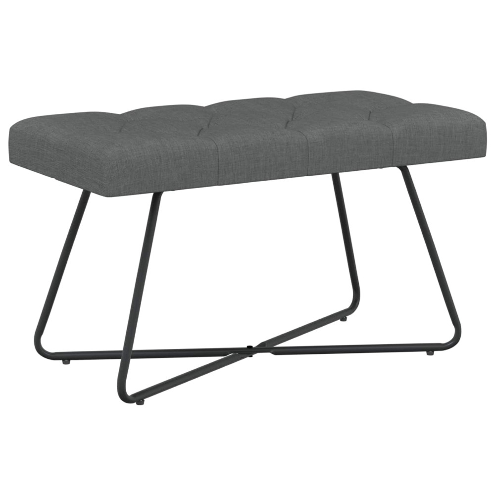 Produktbild för Bänk med knappar Mörkgrå 80 x 40 x 46 cm Tyg