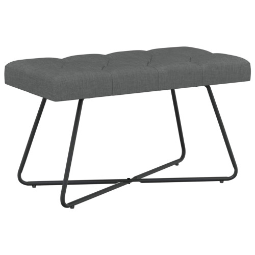 vidaXL Bänk med knappar Mörkgrå 80 x 40 x 46 cm Tyg