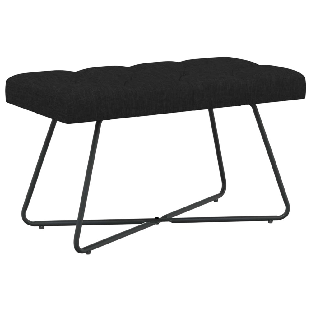 Produktbild för Bänk med knappar Svart 80 x 40 x 46 cm Tyg