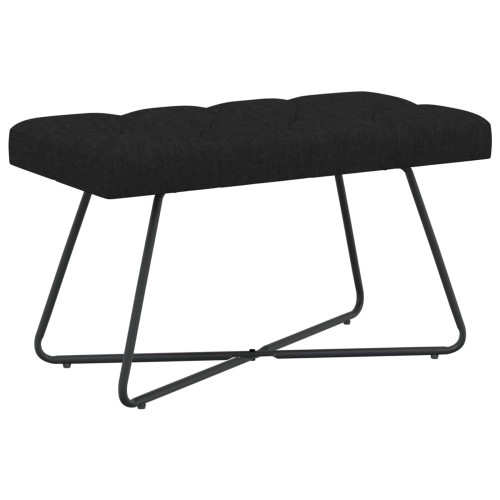 vidaXL Bänk med knappar Svart 80 x 40 x 46 cm Tyg