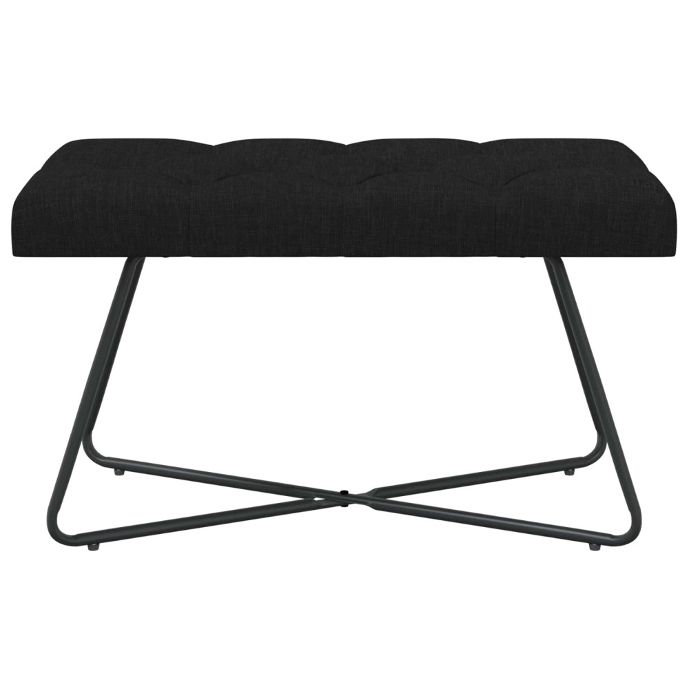 Produktbild för Bänk med knappar Svart 80 x 40 x 46 cm Tyg