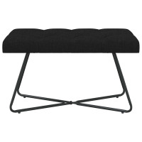 Produktbild för Bänk med knappar Svart 80 x 40 x 46 cm Tyg