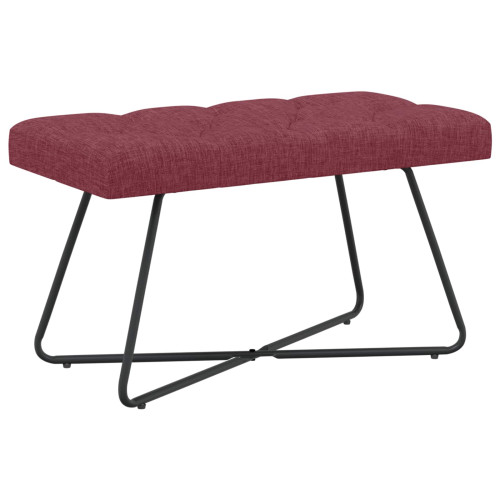vidaXL Bänk med knappar Vinröd 80 x 40 x 46 cm Tyg