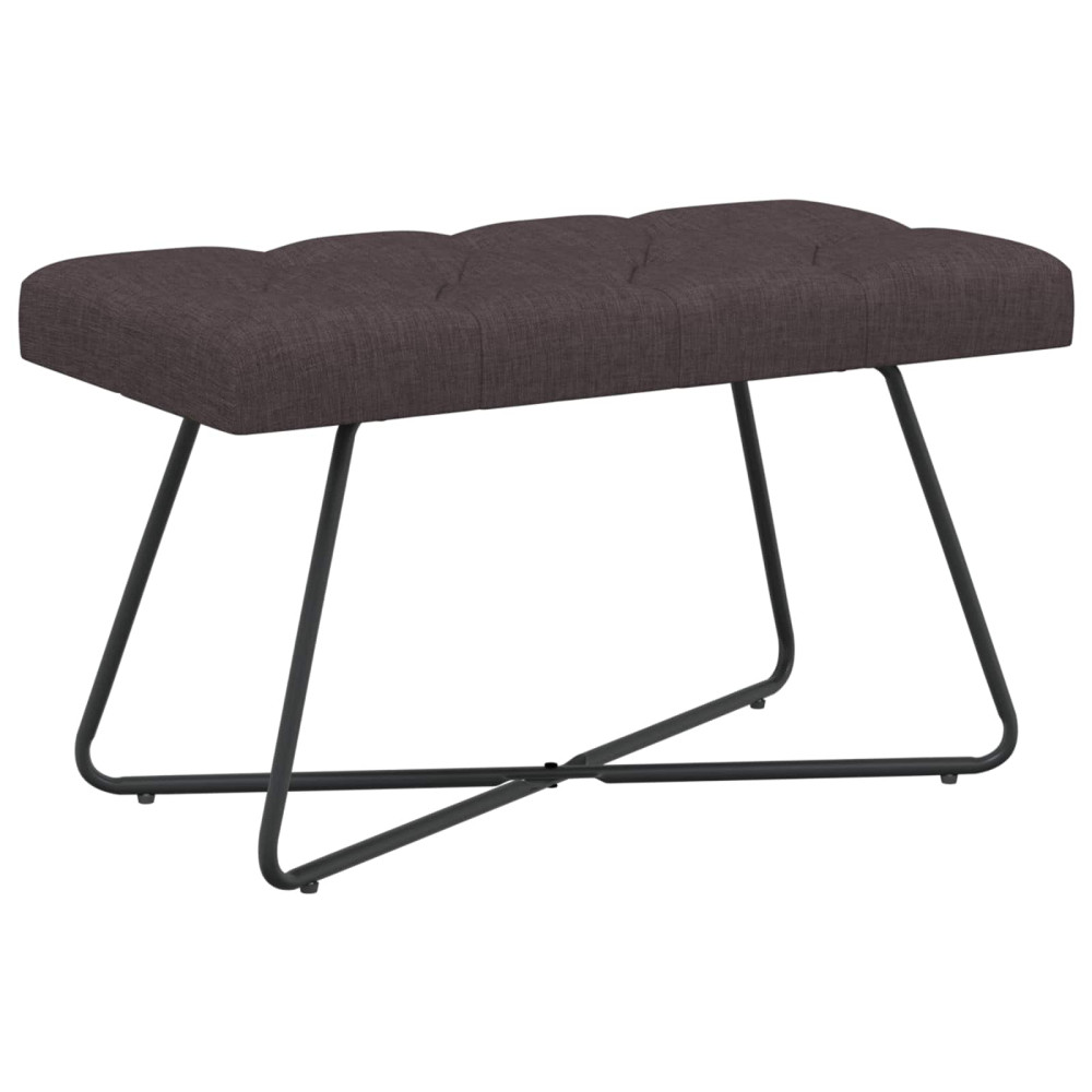 Produktbild för Bänk med knappar Mörkbrun 80 x 40 x 46 cm Tyg