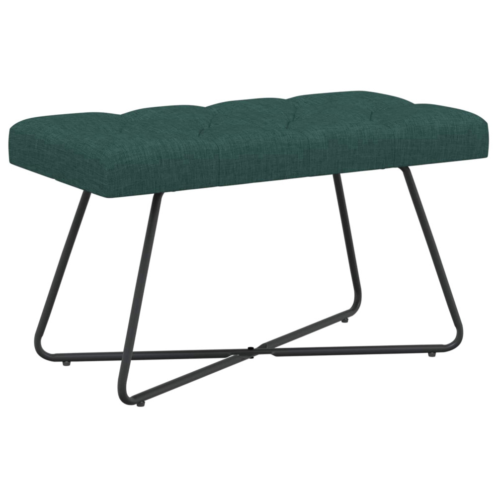 Produktbild för Bänk med knappar Mörkgrön 80 x 40 x 46 cm Tyg