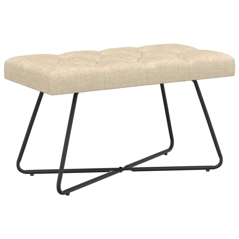 Produktbild för Bänk med knappar Gräddvit 80 x 40 x 46 cm Tyg