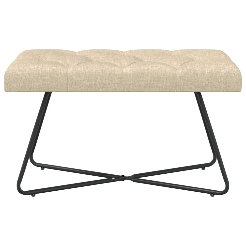 Produktbild för Bänk med knappar Gräddvit 80 x 40 x 46 cm Tyg