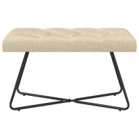 Produktbild för Bänk med knappar Gräddvit 80 x 40 x 46 cm Tyg