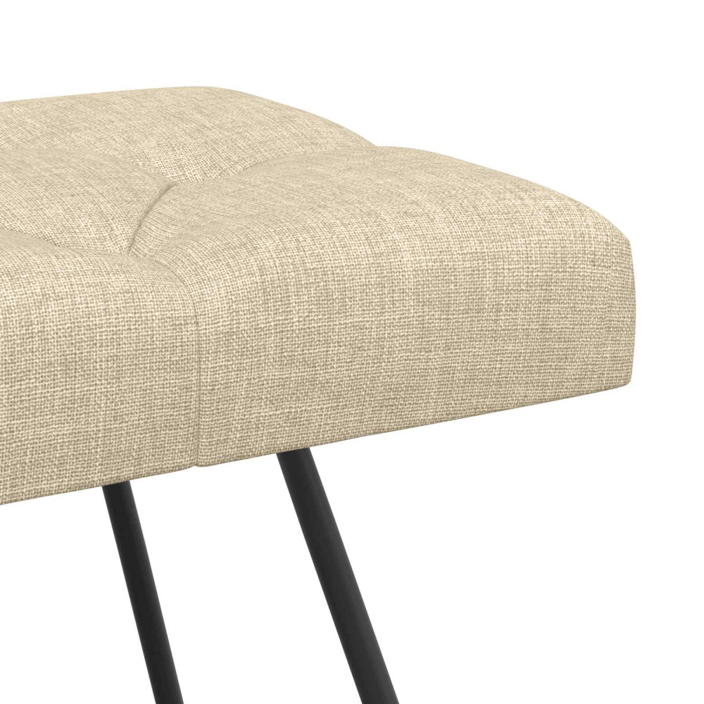 Produktbild för Bänk med knappar Gräddvit 80 x 40 x 46 cm Tyg
