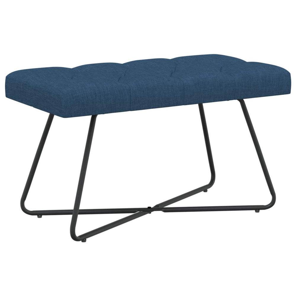 Produktbild för Bänk med knappar Blå 80 x 40 x 46 cm Tyg