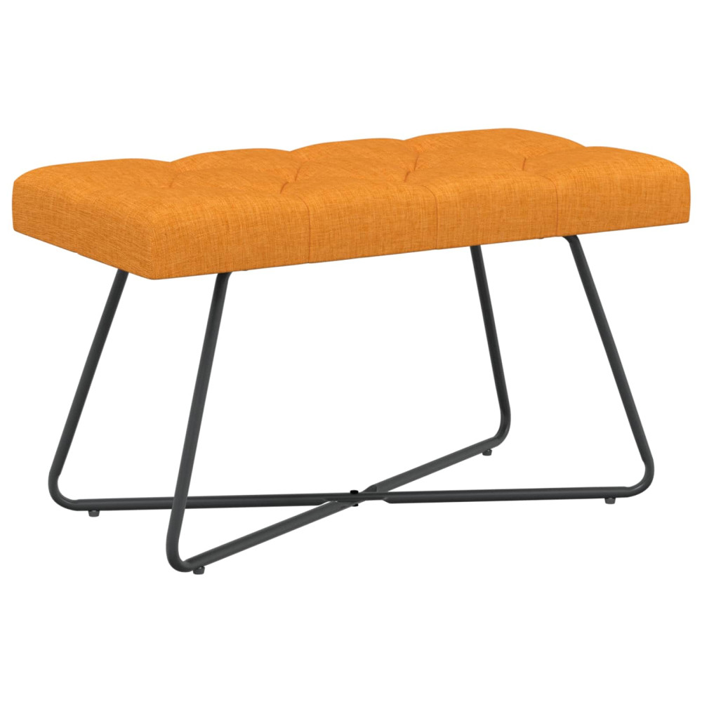 Produktbild för Bänk med knappar Mörkgul 80 x 40 x 46 cm Tyg