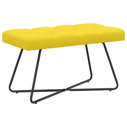 vidaXL Bänk med knappar Ljusgul 80 x 40 x 46 cm Tyg