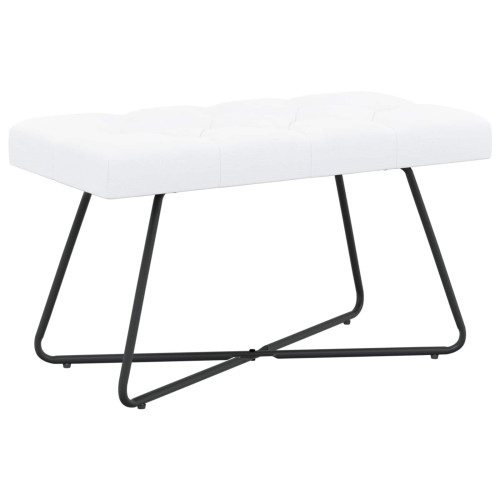 vidaXL Bänk med knappar Vit 80 x 40 x 46 cm Tyg