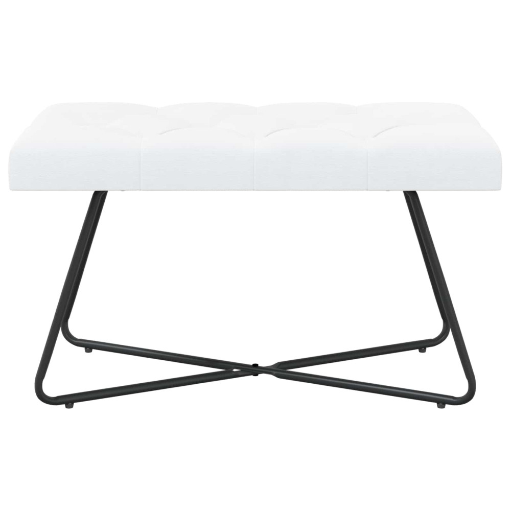 Produktbild för Bänk med knappar Vit 80 x 40 x 46 cm Tyg