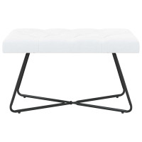 Produktbild för Bänk med knappar Vit 80 x 40 x 46 cm Tyg