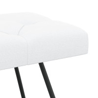 Produktbild för Bänk med knappar Vit 80 x 40 x 46 cm Tyg