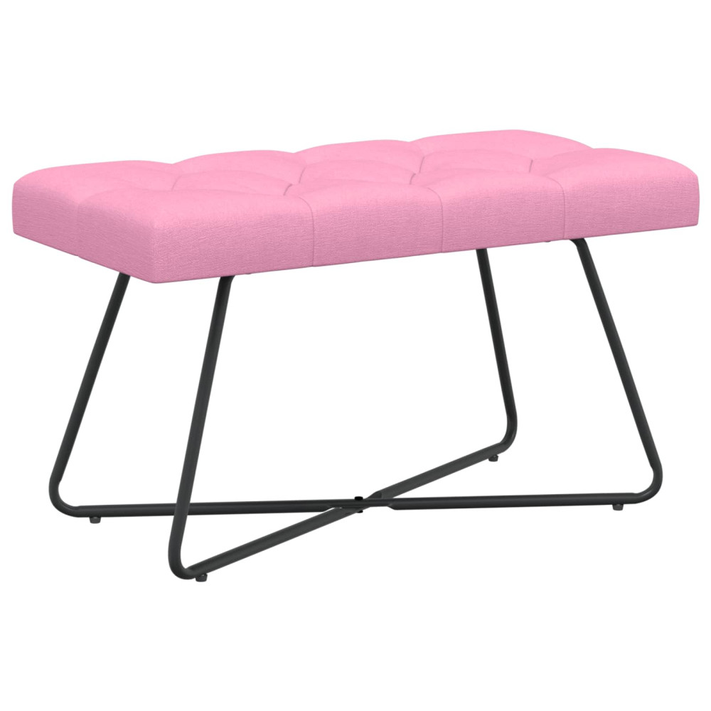 Produktbild för Bänk med knappar Rosa 80 x 40 x 46 cm Tyg