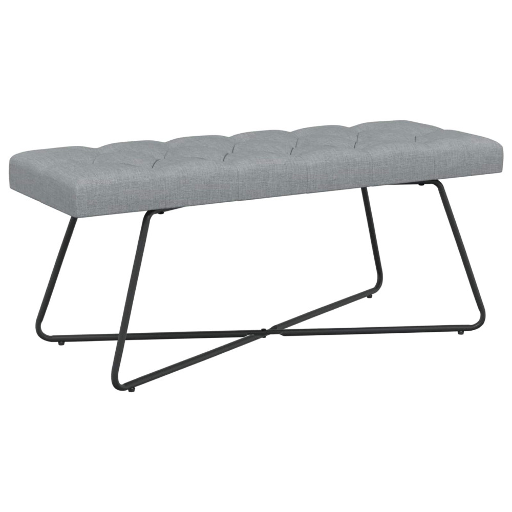 Produktbild för Bänk med knappar Ljusgrå 110 x 40 x 46 cm Tyg