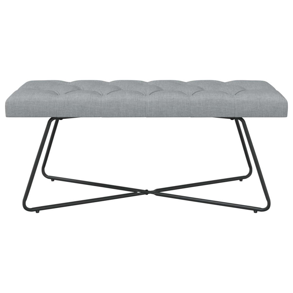 Produktbild för Bänk med knappar Ljusgrå 110 x 40 x 46 cm Tyg