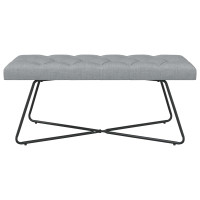 Produktbild för Bänk med knappar Ljusgrå 110 x 40 x 46 cm Tyg