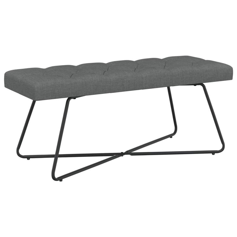 Produktbild för Bänk med knappar Mörkgrå 110 x 40 x 46 cm Tyg