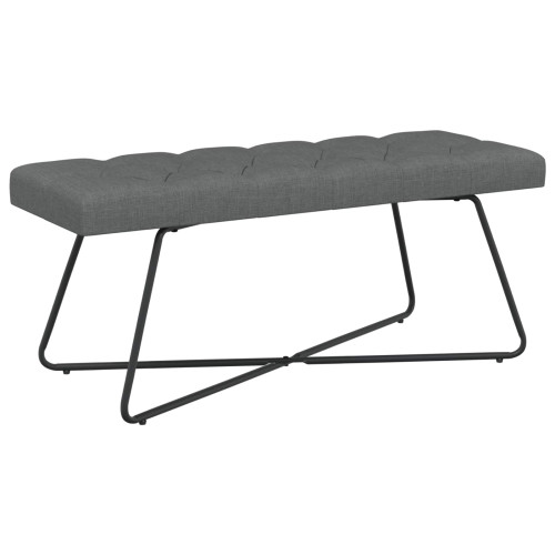 vidaXL Bänk med knappar Mörkgrå 110 x 40 x 46 cm Tyg