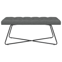 Produktbild för Bänk med knappar Mörkgrå 110 x 40 x 46 cm Tyg