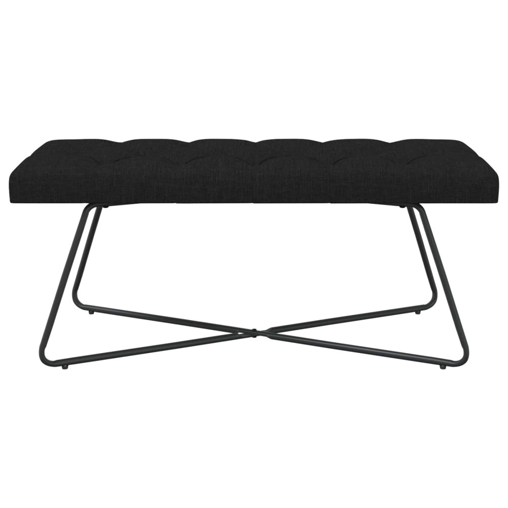 Produktbild för Bänk med knappar Svart 110 x 40 x 46 cm Tyg